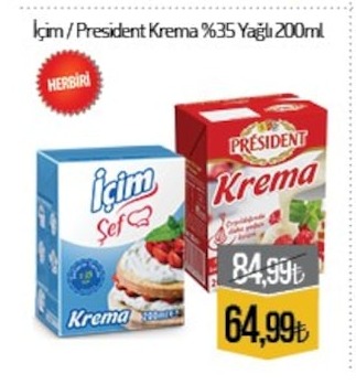 İçim / President Krema %35 Yağlı 200Ml