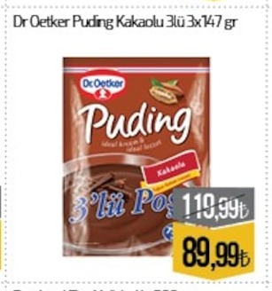 Dr Oetker Puding Kakaolu 3 Lü 3X147 Gr