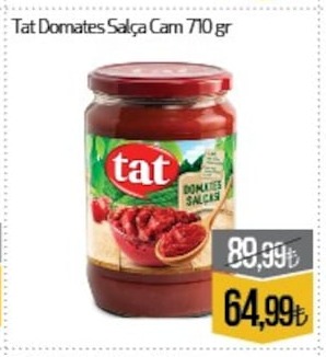 Tat Domates Salça Cam 710 Gr