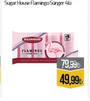Sugar House Flamingo Sünger 4Lü