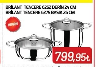 Brilant Tencere 6262 Derin 24 Cm Brilant Tencere 6275 Basik 26 Cm
