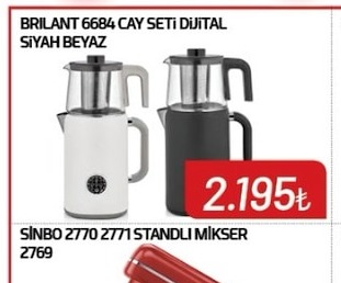 Brilant 6684 Çay Seti Dijital Siyah Beyaz