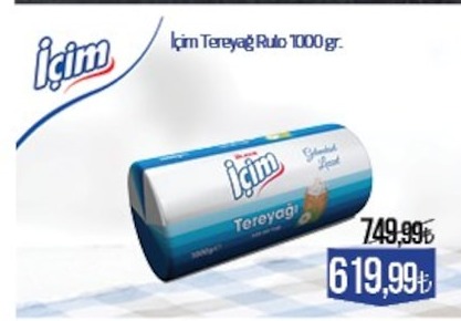 İçim Tereyağı Rulo 1000Gr