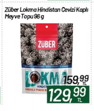 Züber Lokma Hindistan Cevizi Kaplı Meyve Topu 96 G