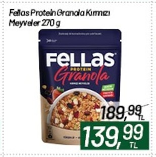 Fellas Protein Granola Kırmızı Meyveler 270 G