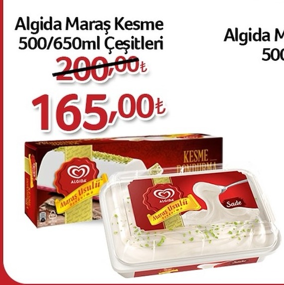 Algida Maraş Kesme 500/650Ml Çeşitleri