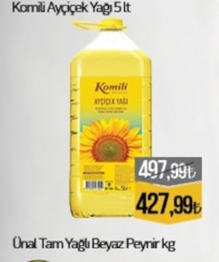 Komili Ayçiçek Yağı 5 Lt