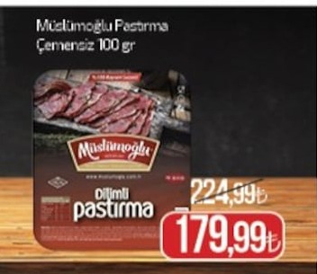 Müslümoğlu Pastırma Çemensiz 100 Gr