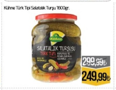 Kühne Türk Tipi Salatalık Turşu 1600Gr