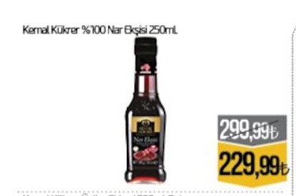 Kemal Kükrer %100 Nar Ekşisi 250Ml