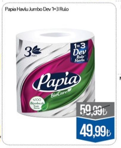 Papia Havlu Jumbo Dev 1=3 Rulo