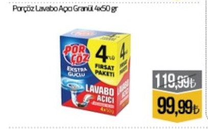 Porçöz Lavabo Açıcı Granül 4X50 Gr