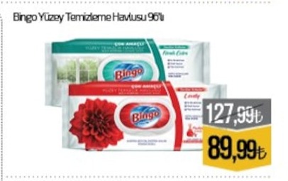 Bingo Yüzey Temizleme Havlusu 96'Lı