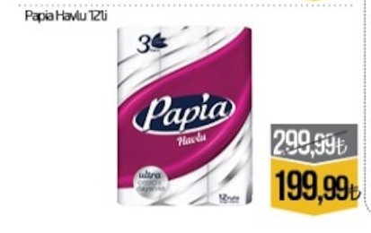 Papia Havlu 12'Li