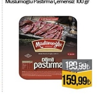 Müslümoğlu Pastırma Çemensiz 100Gr