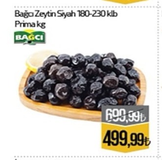 Bağcı Siyah Zeytin 180-230 Klb Prima Kg