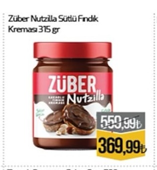 Zuber Nutzilla Sutlu Findik Kremasi 315Gr