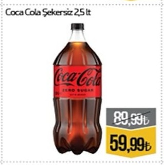 Coca Cola Sekersiz 2,5Lt