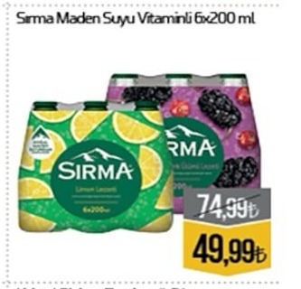 Sırma Maden Suyu Vitaminli 6X200 Ml