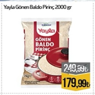Yaylago Gönen Baldo Pirinç 2000 Gr
