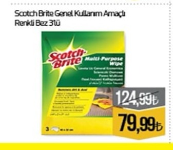 Scotch Brite Genel Kullanım Amaçlı Renkli Bez 3Lü