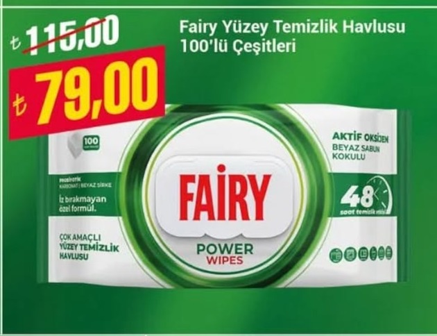 Fairy Yüzey Temizlik Havlusu 100'Lü Çeşitleri