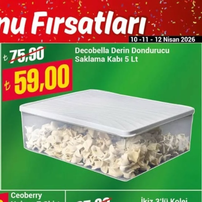 Decobella Derin Dondurucu Saklama Kabı 5 Lt