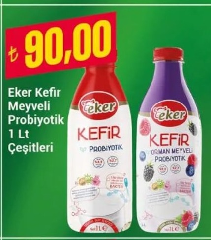 Eker Kefir Meyveli Probiyotik 1 Lt Çeşitleri