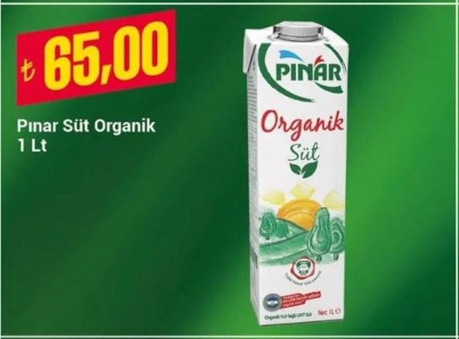 Pınar Süt Organik 1Lt