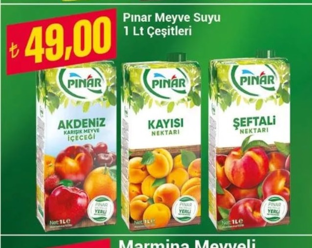 Pınar Meyve Suyu 1Lt Çeşitleri