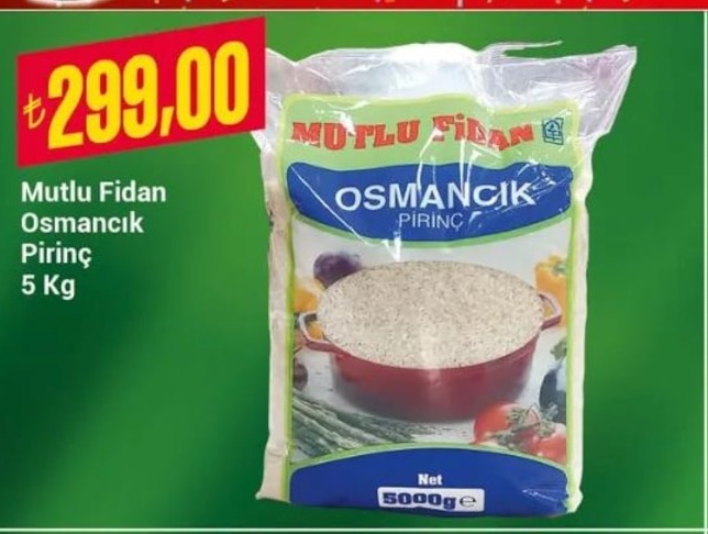 Mutlu Fidan Osmancık Pirinç 5 Kg