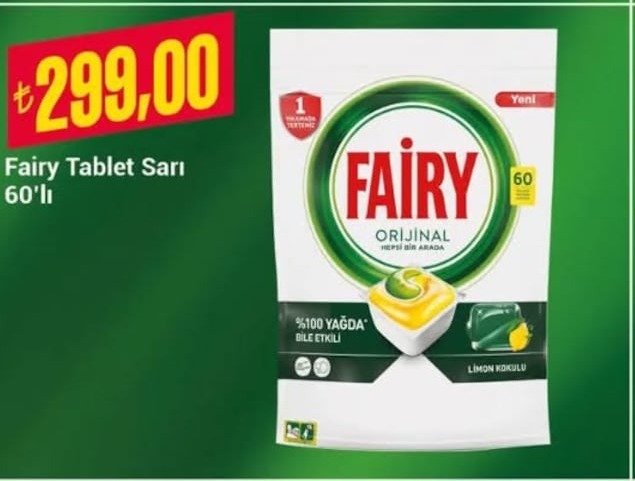 Fairy Tablet Sarı 60'Lı