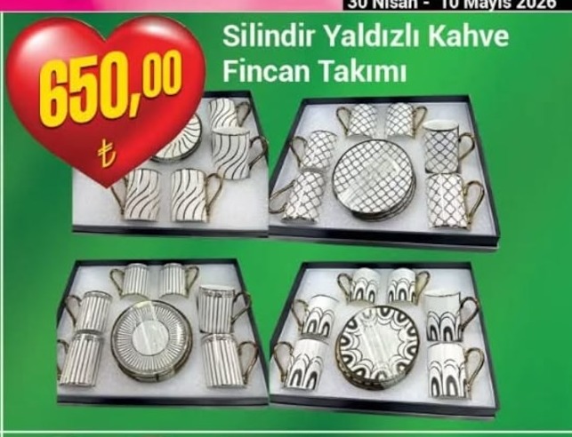 Cilindir Yildizli Kahve Fincan Takimi