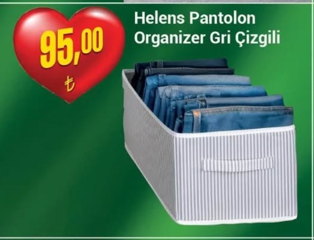 Helens Pantolon Organizer Gri Çizgili