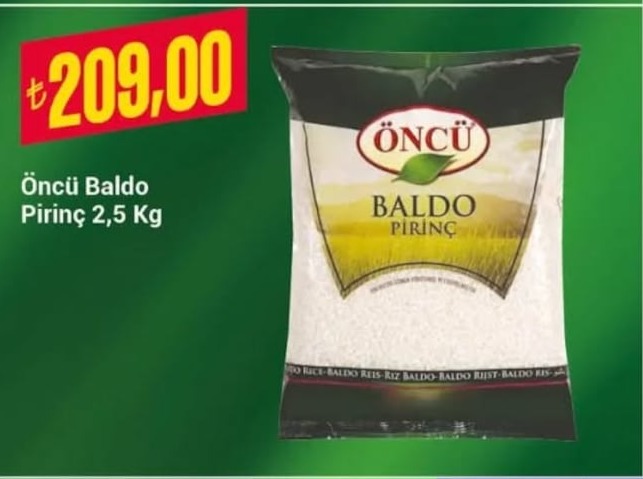 Öncü Baldo Pirinç 2,5 Kg