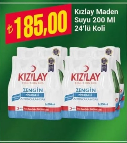 Kızılay Maden Suyu 200 Ml 24'Lü Koli