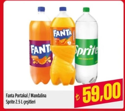 Fanta Portakal / Mandalina Sprite 2.5L Çeşitleri