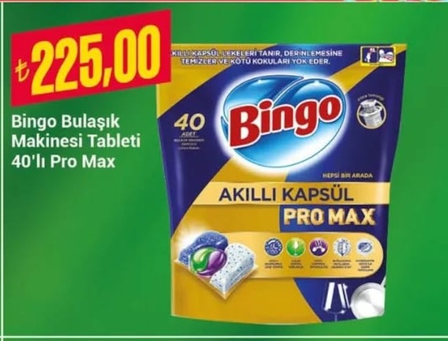 Bingo Bulaşık Makinesi Tableti 40'Lı Pro Max