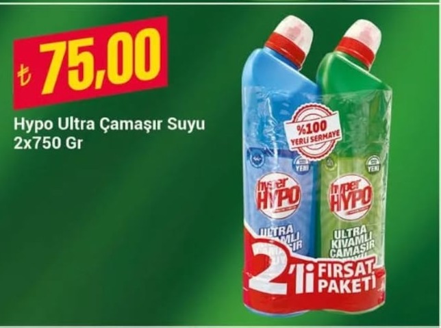 Hypo Ultra Çamaşır Suyu 2X750 Gr