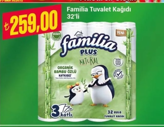 Familia Plus Natural Tuvalet Kağıdı 32'Li
