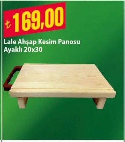 Lale Ahşap Kesim Panosu Ayaklı 20X30