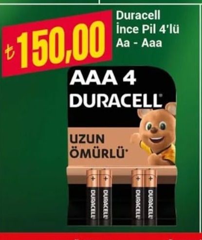 Duracell Ince Pil 4'Lü Aa - Aaa