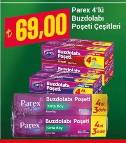 Parex Buzdolabı Poşeti Çeşitleri
