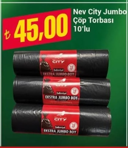 Nev City Jumbo Çöp Torbası 10'Lu