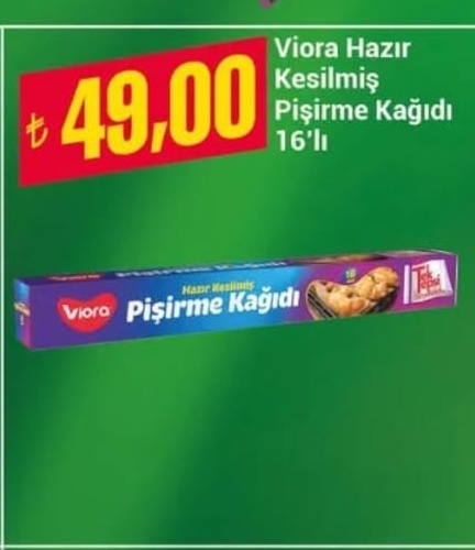 Viora Hazır Kesilmiş Pişirme Kağıdı 16'Lı