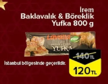 Irem Baklavalık & Böreklik Yufka 800 G