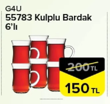 G4U 55783 Kulplu Bardak 6'Lı