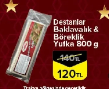 Destanlar Baklavalık & Böreklik Yufka 800 G