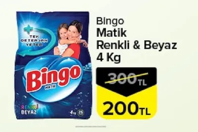 Bingo Matik Renkli & Beyaz 4 Kg