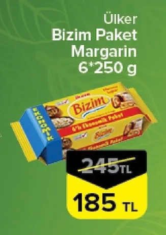 Ülker Bizim Paket Margarin 6*250 G